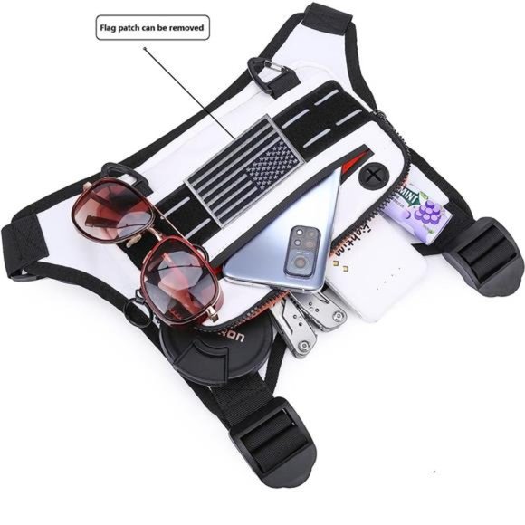 Sports Chest Bag For Men, Water Resistant Lightweight Front Pack, Running Vest - Picture 6 of 6